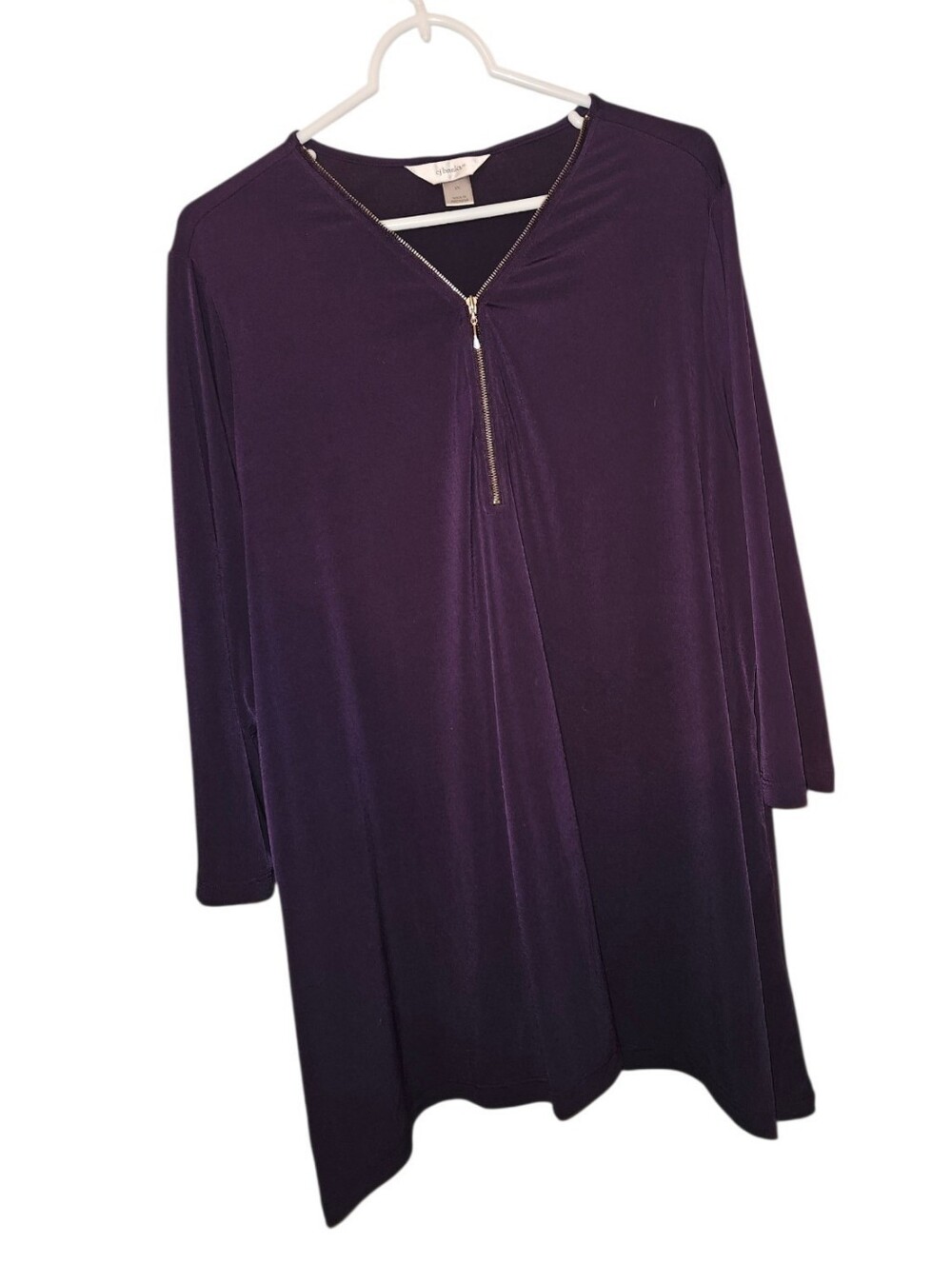 1X CJ Banks Purple Zipper Tunic